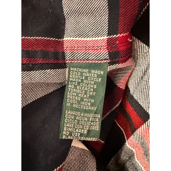 Ralph Lauren Classic Red/Black Plaid Long Sleeve Button Down Collar Shirt, L - Picture 10 of 10